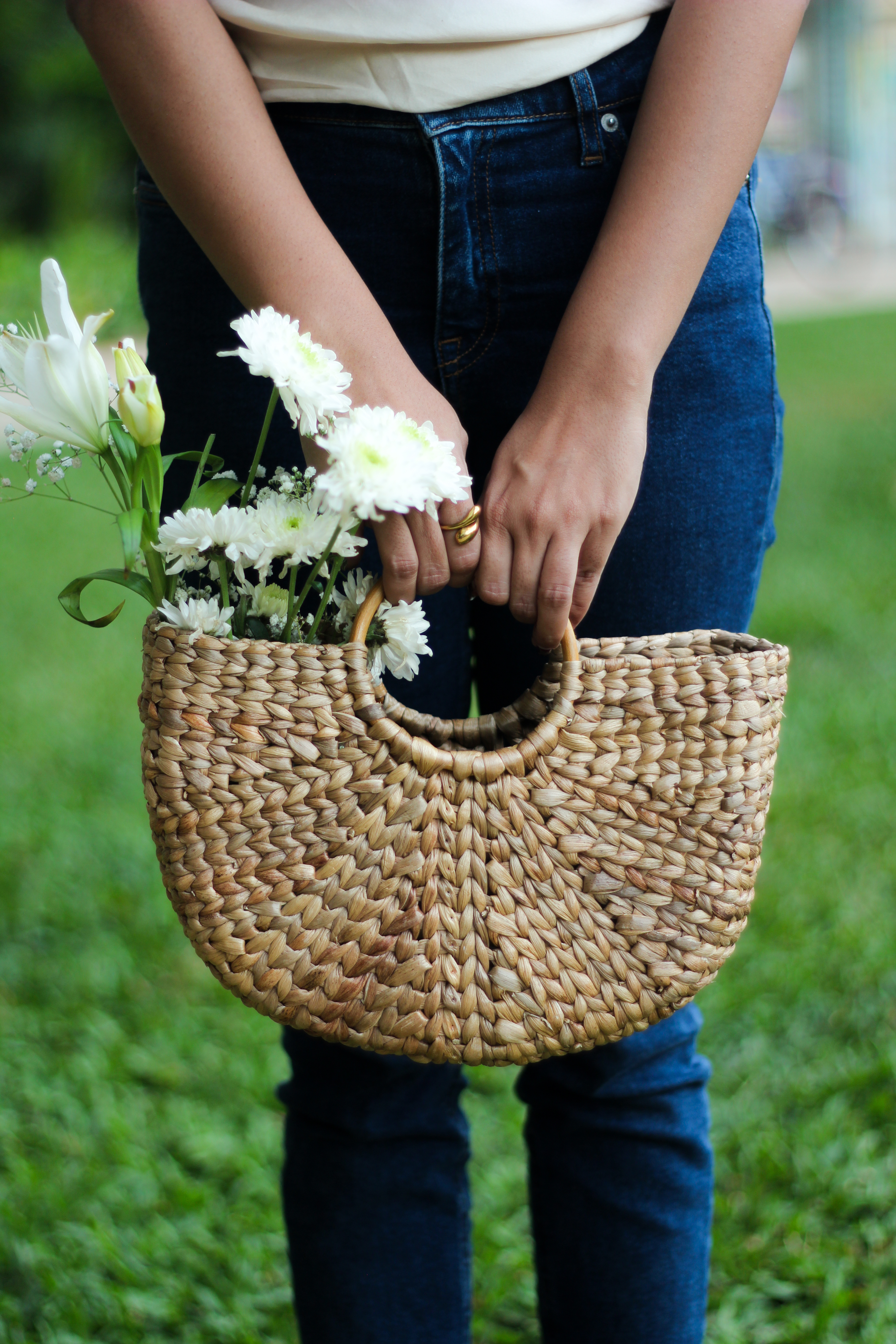 Crescent | Natural Hyacinth Bag